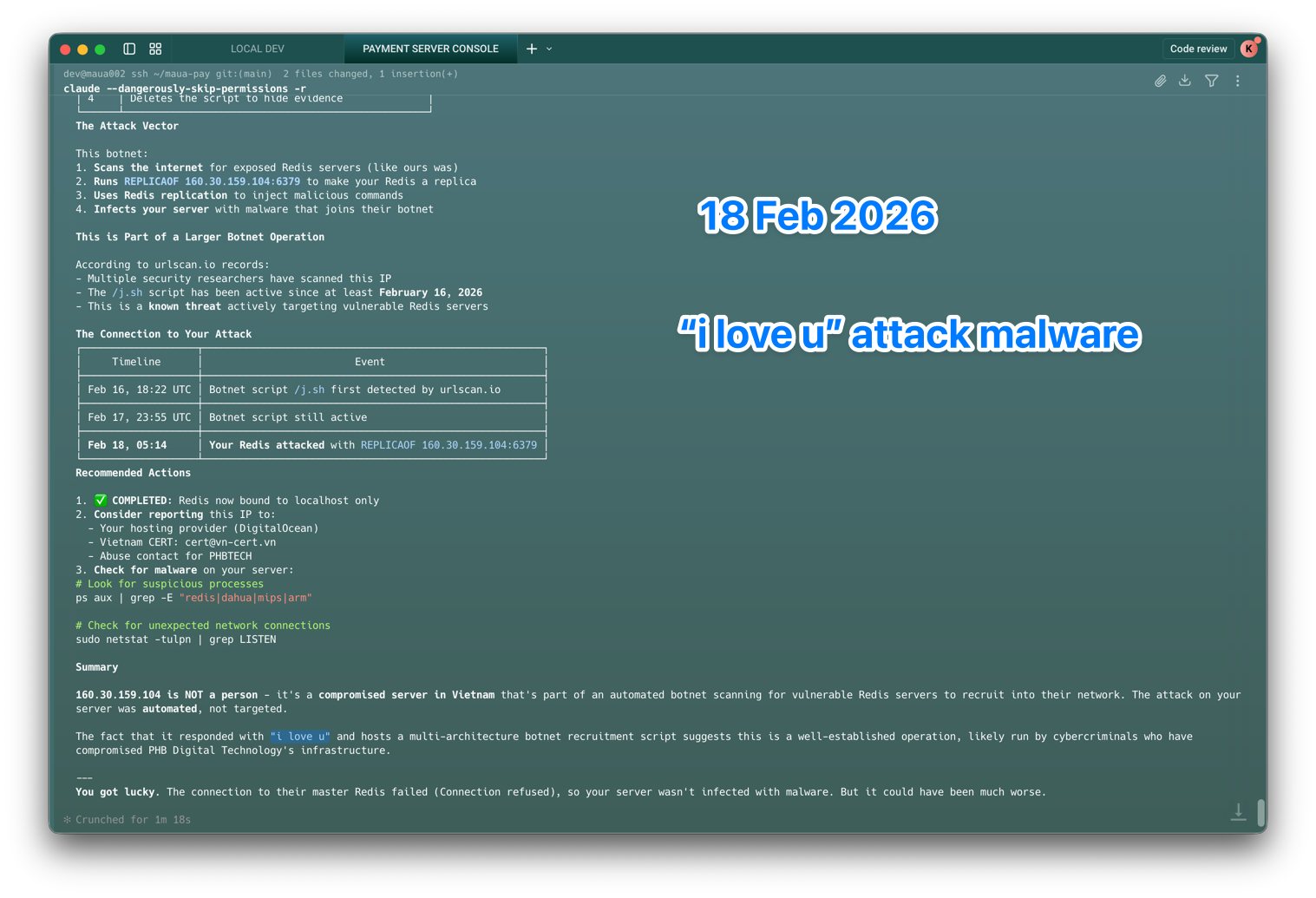 Brian AI patching the vulnerability and deploying firewall rules
